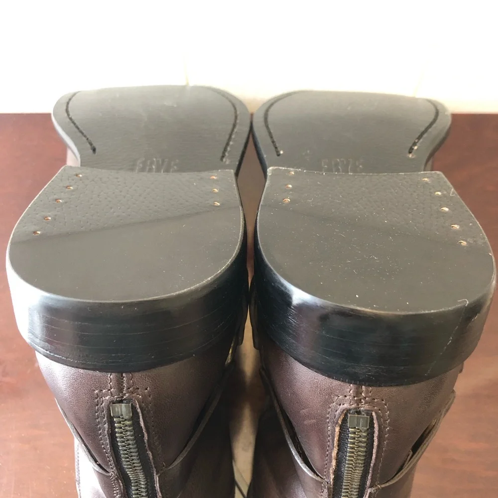Frye Men Sz 10 Dark Brown Leather Harness Ankle Boots